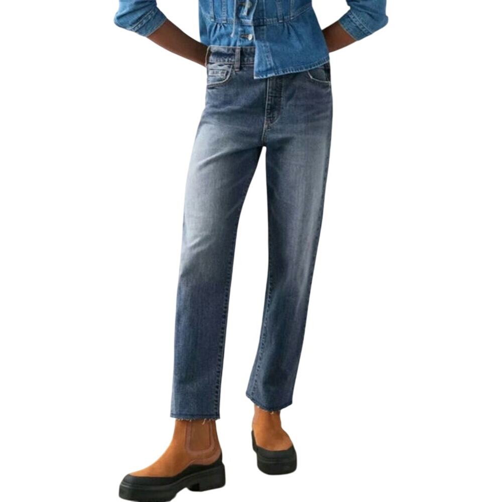 Pilcro Anthropologie The Vintage Raw Hem High Rise Straight Jeans